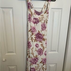 Abercrombie & Fitch Cream Slip Dress with Mauve Floral Accents